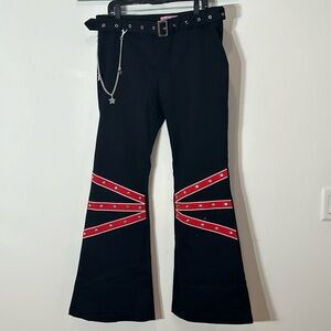 BRATZ Dolls BLACK DENIM Jean LONDON FLARE PUNK ROCK PANTS PLUS SIZE XXL NWOT